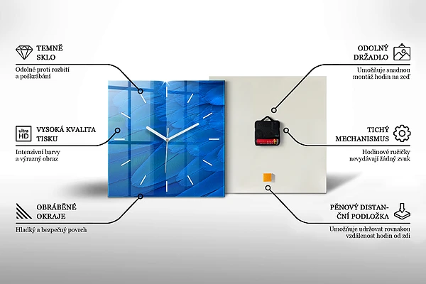 Wanduhr quadratisch Menschen auf Aquarell