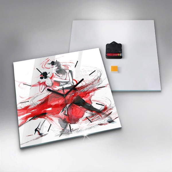 Wanduhr quadratisch Tanzendes Paar