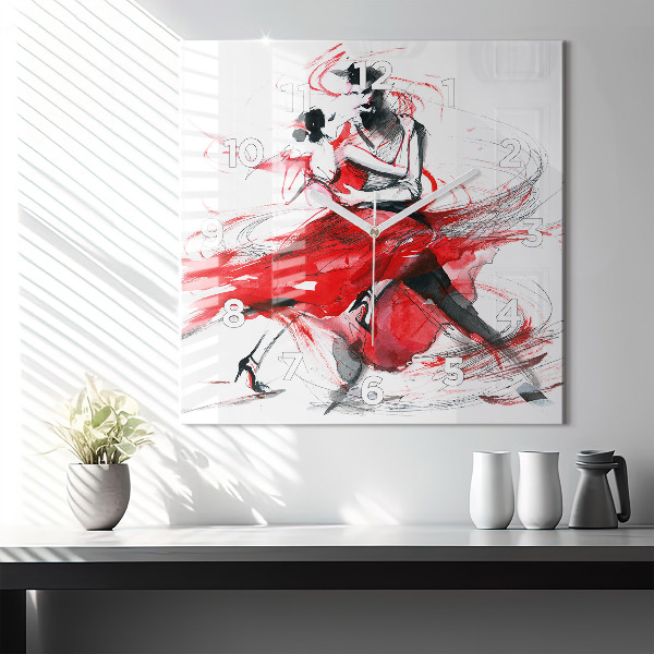 Wanduhr quadratisch Tanzendes Paar