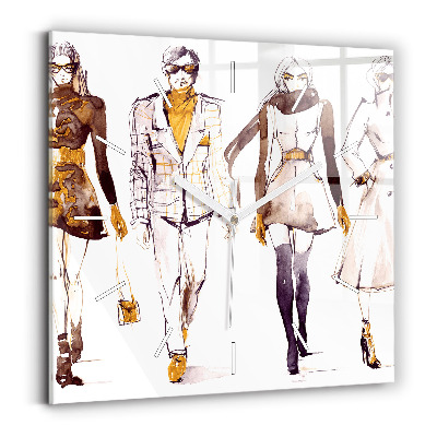 Wanduhr quadratisch Frau und Mann