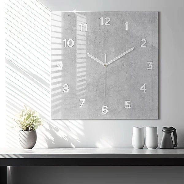 Wanduhr quadratisch mit motiv Steinmauer