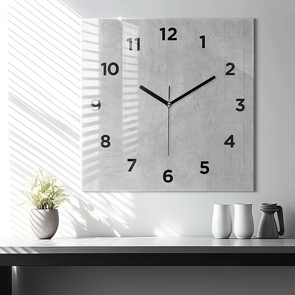 Wanduhr quadratisch mit motiv Steinmauer