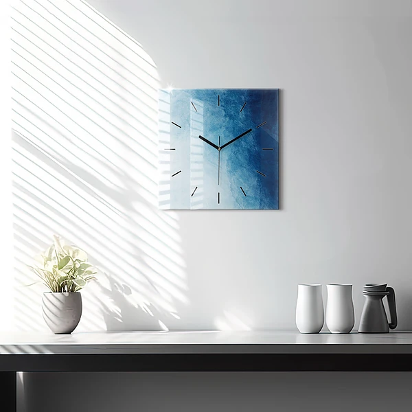 Wanduhr quadratisch mit motiv Wasser abstrakt