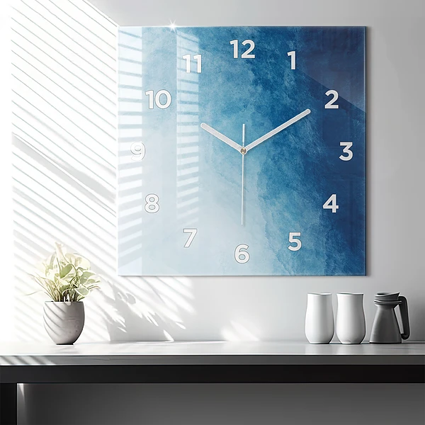 Wanduhr quadratisch mit motiv Wasser abstrakt