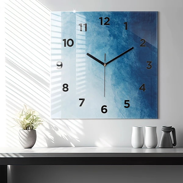 Wanduhr quadratisch mit motiv Wasser abstrakt