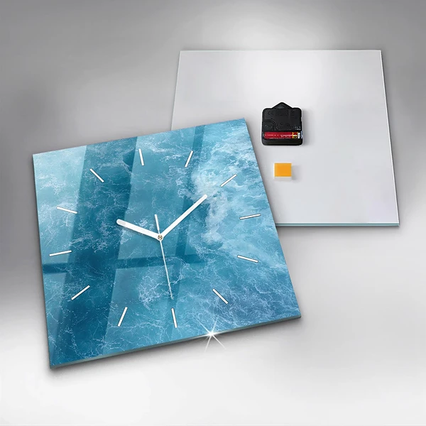 Wanduhr quadratisch mit motiv Meerwasser