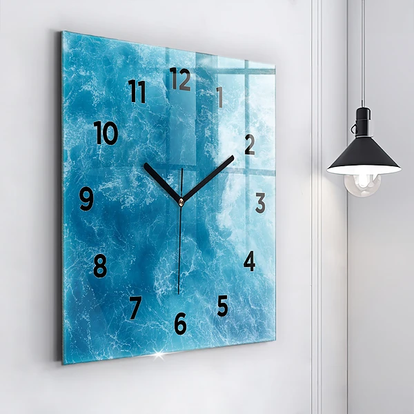 Wanduhr quadratisch mit motiv Meerwasser