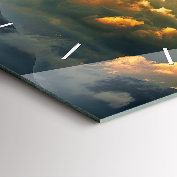 Wanduhr quadratisch Ballonfahrt in den Wolken