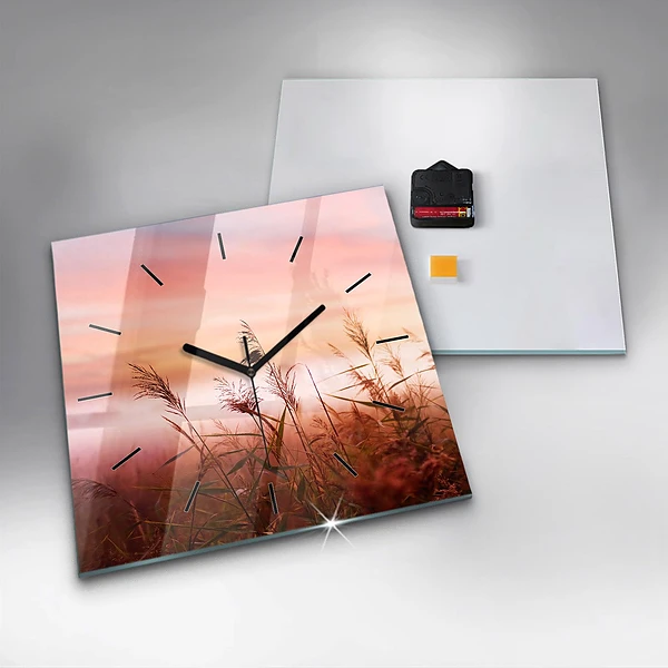 Wanduhr quadratisch Nebliger Morgen
