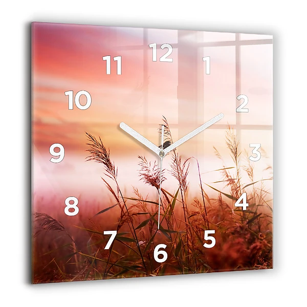 Wanduhr quadratisch Nebliger Morgen