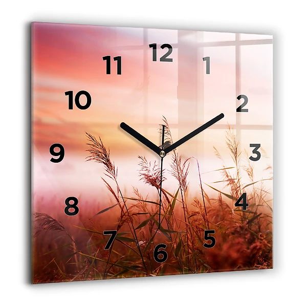 Wanduhr quadratisch Nebliger Morgen