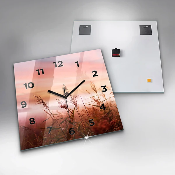 Wanduhr quadratisch Nebliger Morgen