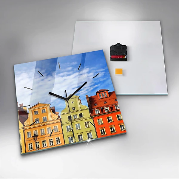 Wanduhr modern quadratisch Breslau - Alte Stadt