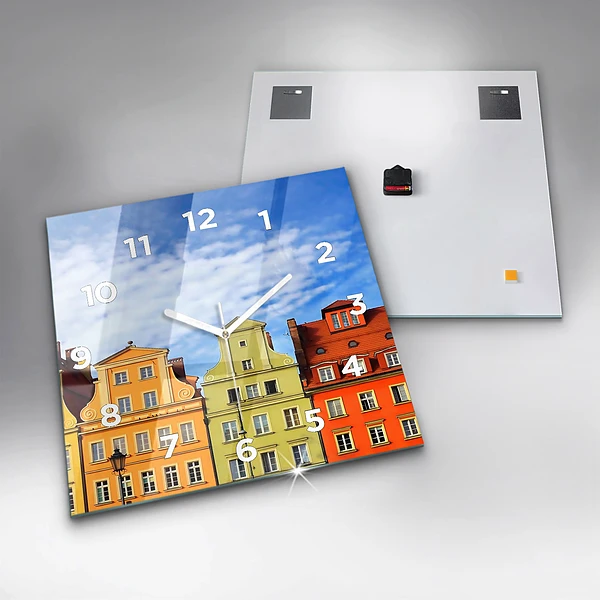 Wanduhr modern quadratisch Breslau - Alte Stadt