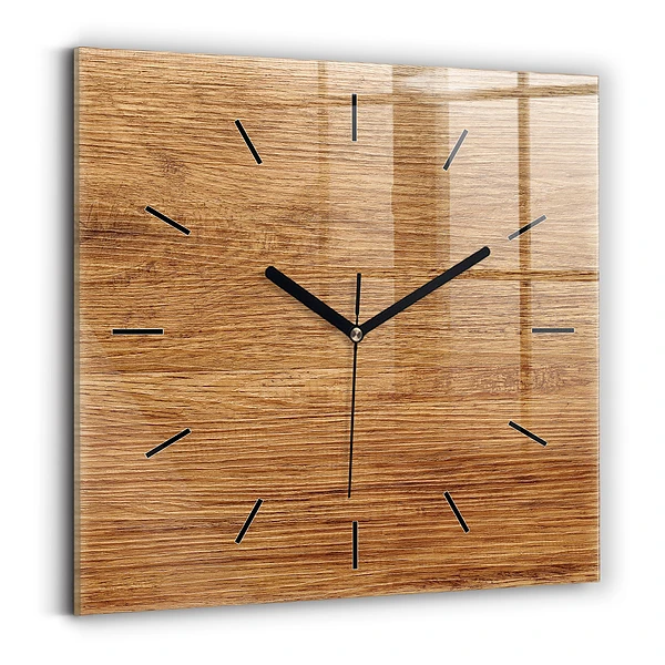 Wanduhr modern quadratisch Helles Holz