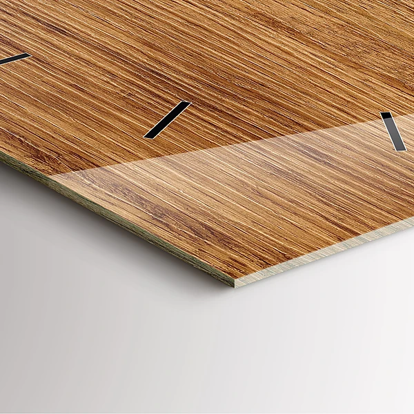 Wanduhr modern quadratisch Helles Holz