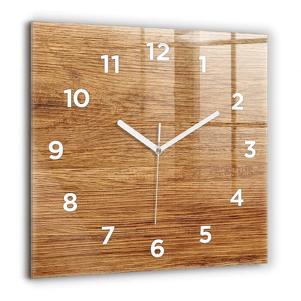 Wanduhr modern quadratisch Helles Holz