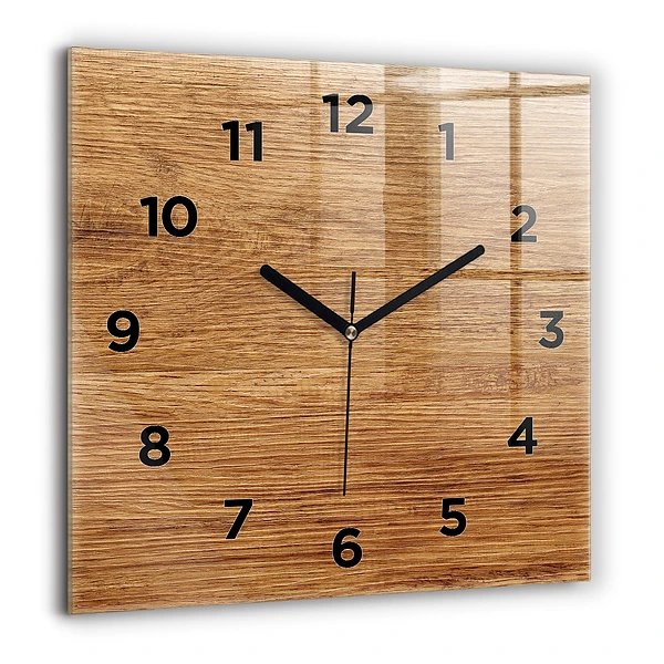 Wanduhr modern quadratisch Helles Holz