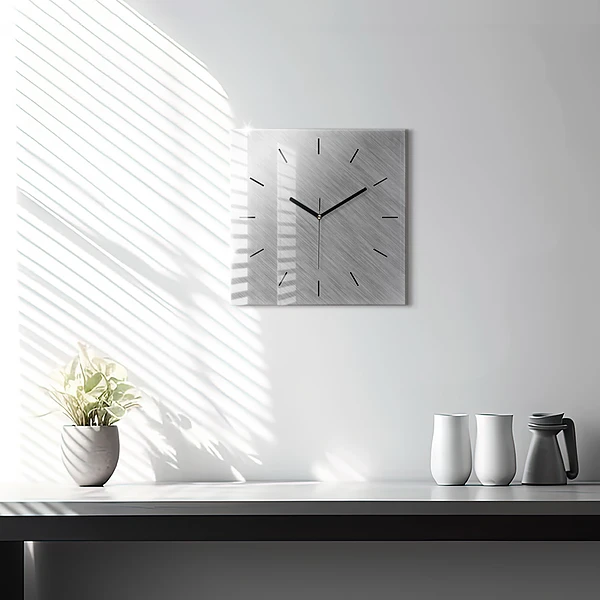 Wanduhr quadratisch mit motiv Metallwand
