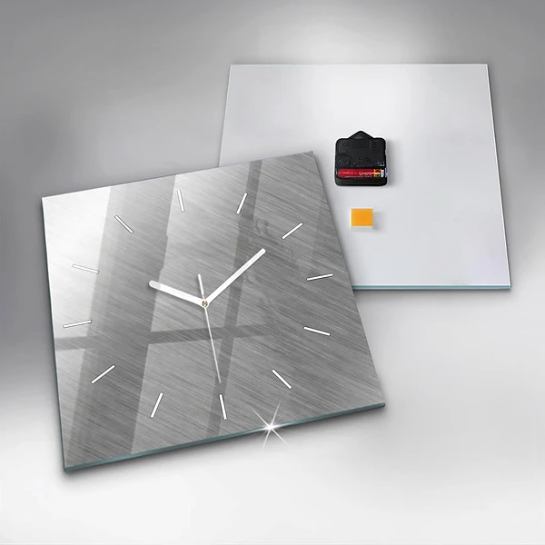 Wanduhr quadratisch mit motiv Metallwand