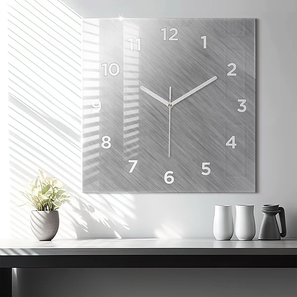 Wanduhr quadratisch mit motiv Metallwand