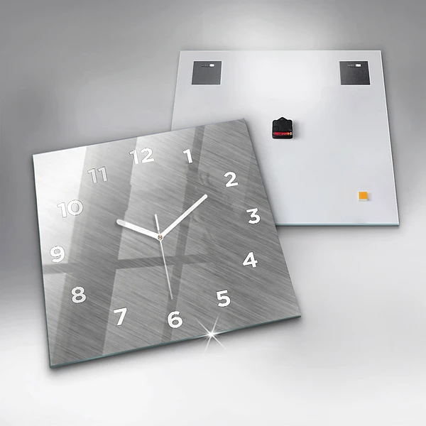 Wanduhr quadratisch mit motiv Metallwand