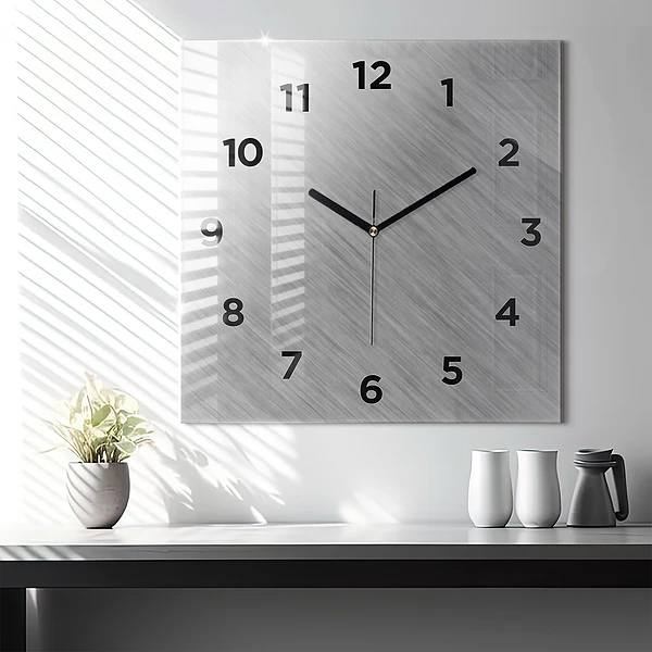 Wanduhr quadratisch mit motiv Metallwand