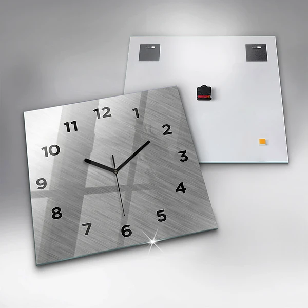 Wanduhr quadratisch mit motiv Metallwand