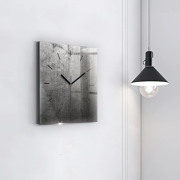 Wanduhr modern quadratisch Metallwand