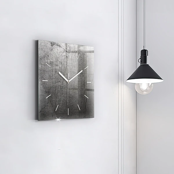 Wanduhr modern quadratisch Metallwand