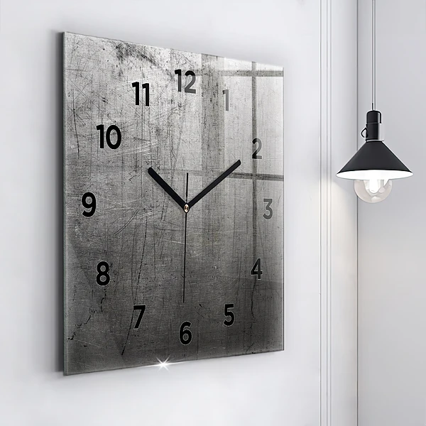 Wanduhr modern quadratisch Metallwand