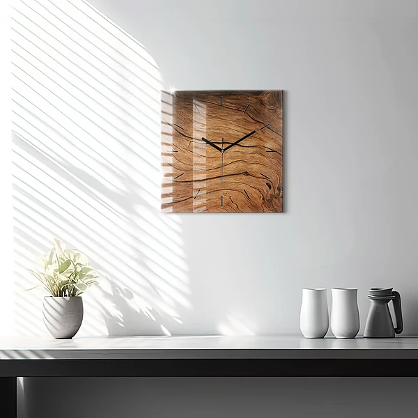 Wanduhr quadratisch mit motiv Altes Holz