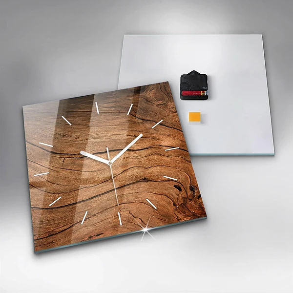 Wanduhr quadratisch mit motiv Altes Holz