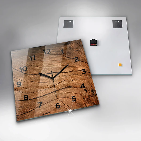Wanduhr quadratisch mit motiv Altes Holz