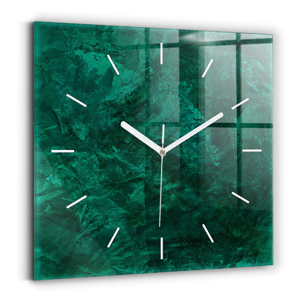 Wanduhr quadratisch Smaragd Wand