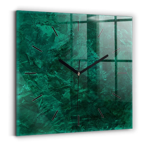 Wanduhr quadratisch Smaragd Wand