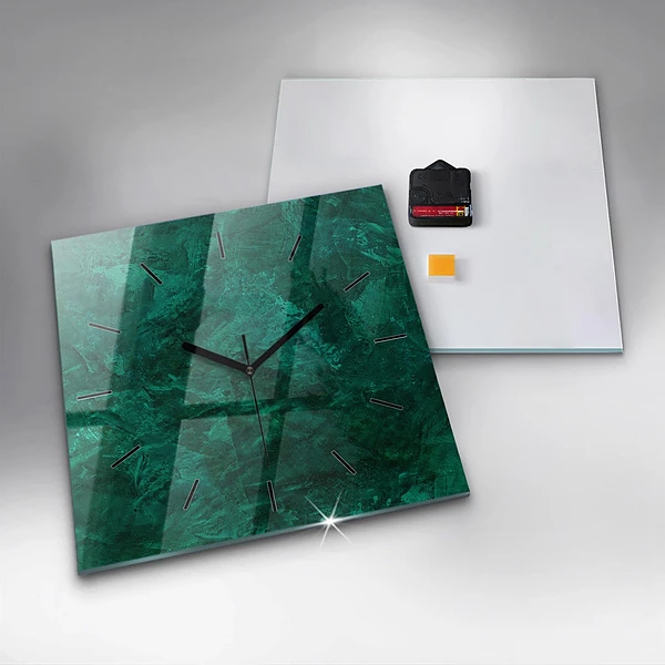 Wanduhr quadratisch Smaragd Wand