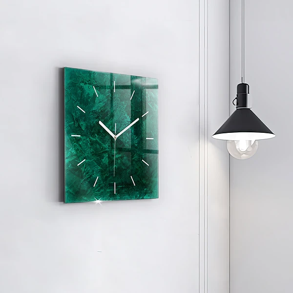 Wanduhr quadratisch Smaragd Wand