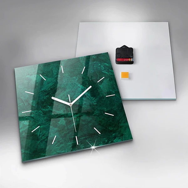Wanduhr quadratisch Smaragd Wand