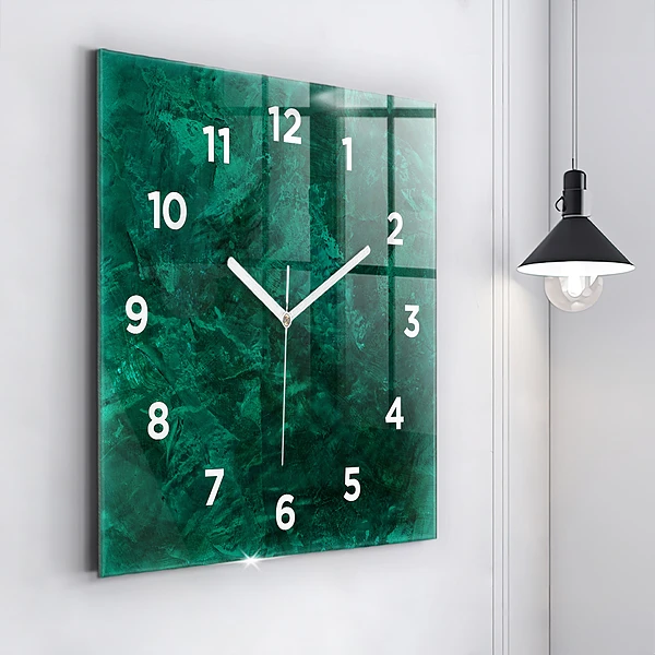 Wanduhr quadratisch Smaragd Wand