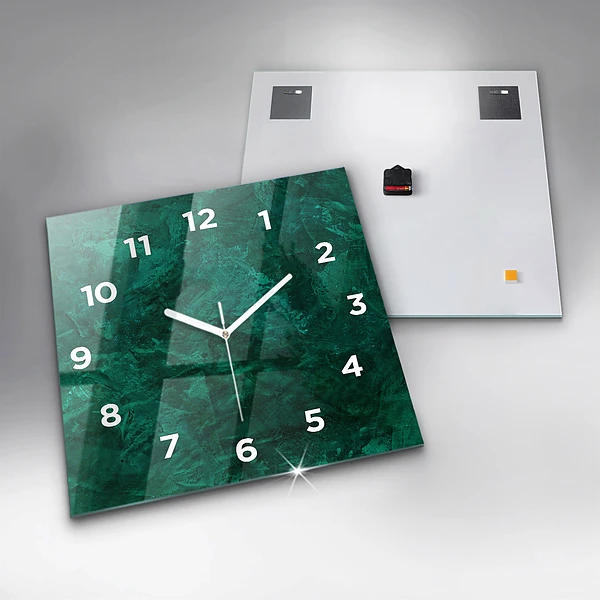 Wanduhr quadratisch Smaragd Wand
