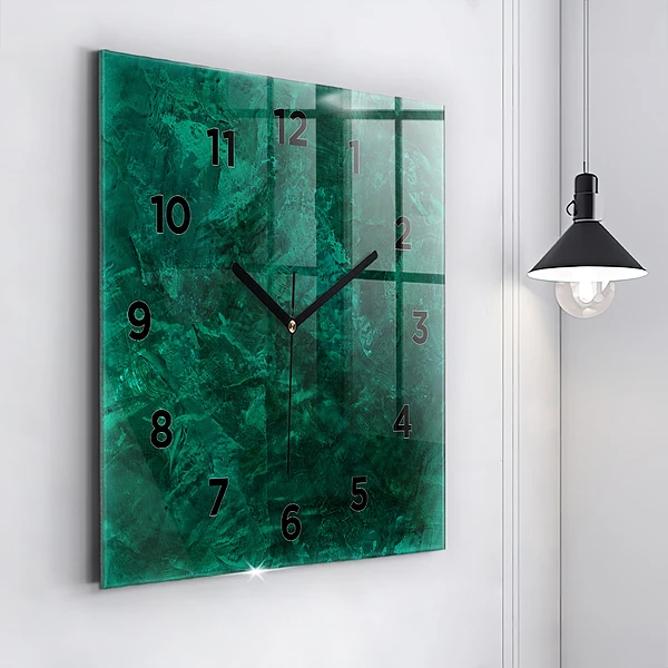 Wanduhr quadratisch Smaragd Wand