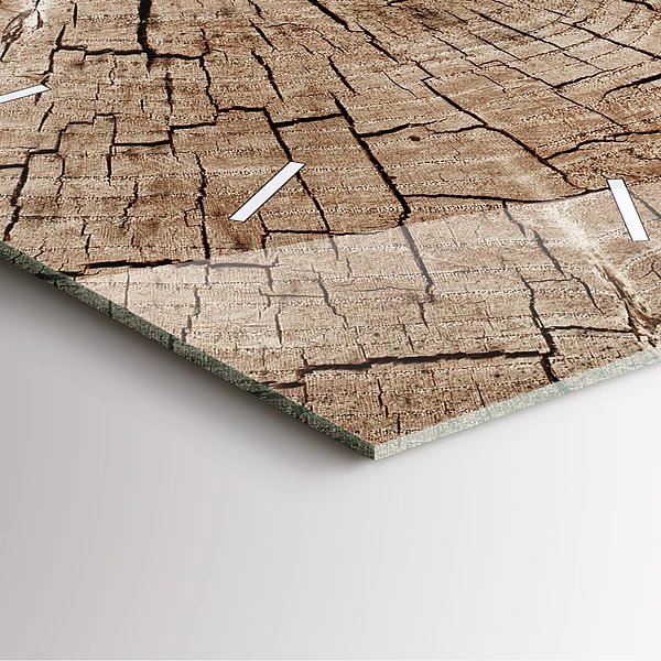 Wanduhr quadratisch Alter Holzstamm