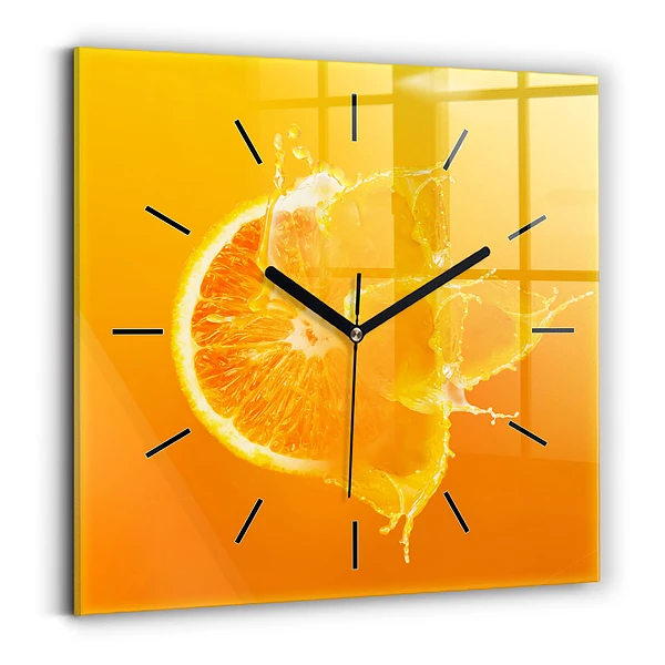 Wanduhr quadratisch Orange