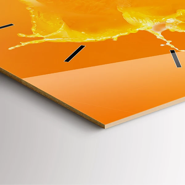 Wanduhr quadratisch Orange