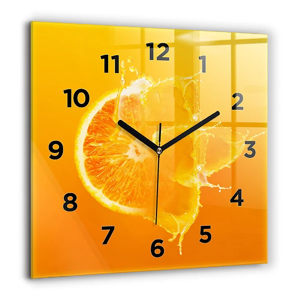 Wanduhr quadratisch Orange