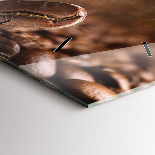 Wanduhr modern quadratisch Kaffeebohnen