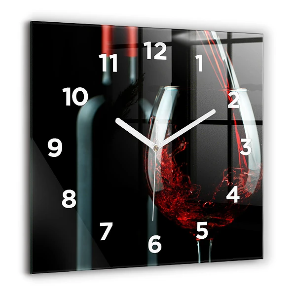 Wanduhr quadratisch mit motiv Weinflasche