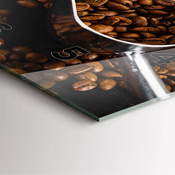 Wanduhr quadratisch mit motiv Sack mit Kaffeebohnen