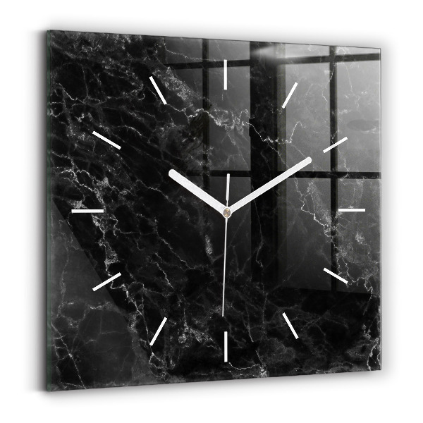 Wanduhr quadratisch Dunkler Marmor